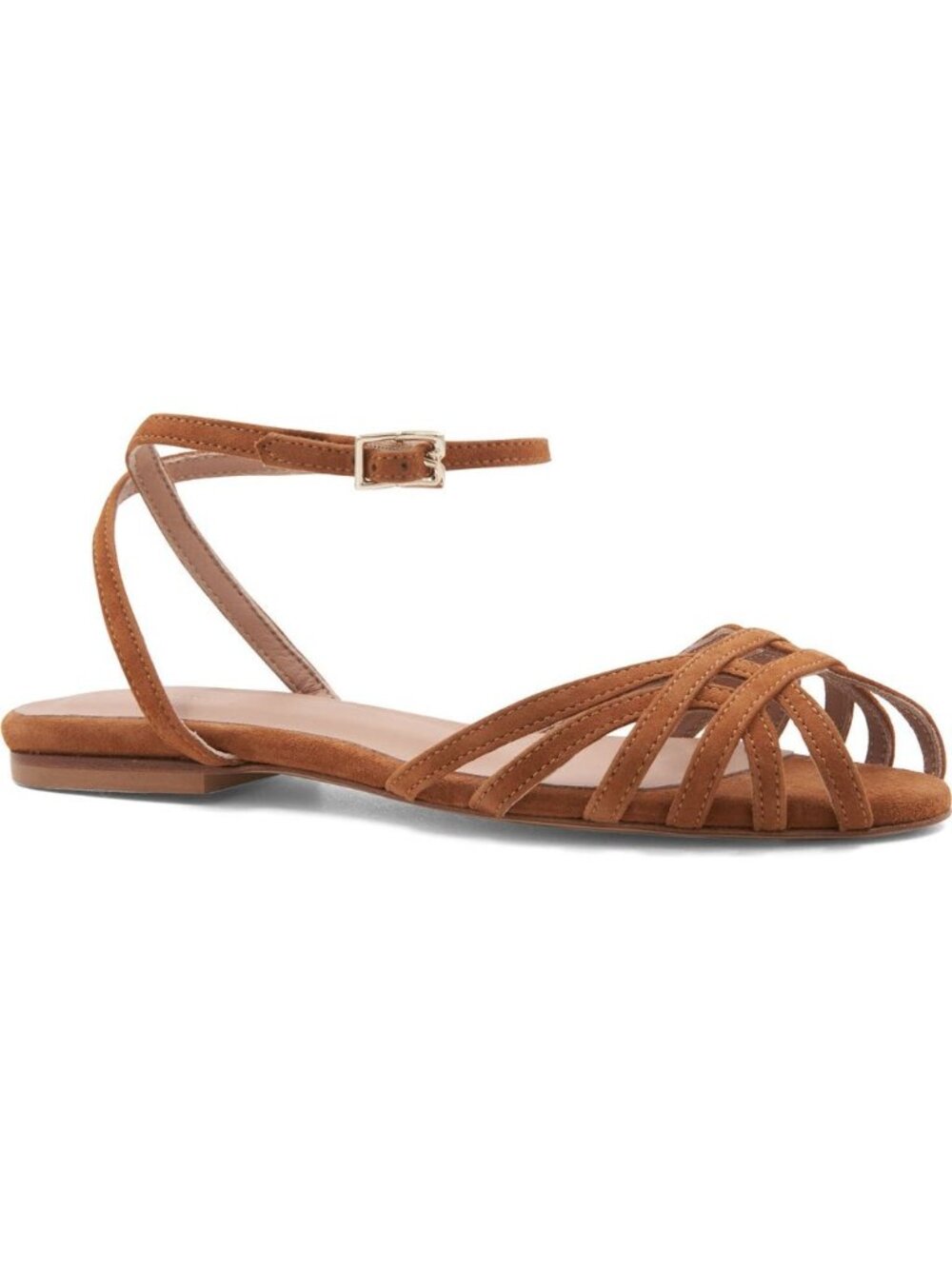 BRUNO MAGLI Marta Ankle Strap Sandal In Cognac Suede size 7.5